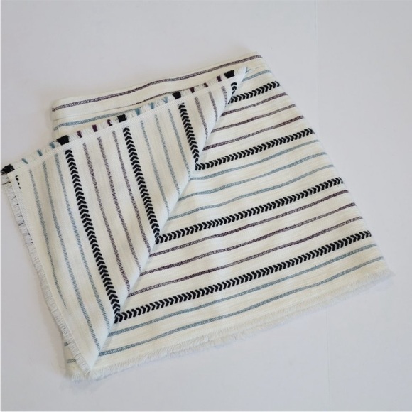 ANN TAYLOR LOFT Size 0P Faux Wrap Skirt Fringe White Blue Black 0 Petite - Picture 5 of 11